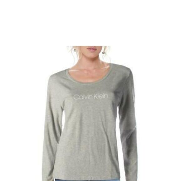 Calvin Klein Logo Long Sleeve Pajama Top - Picture 1 of 11